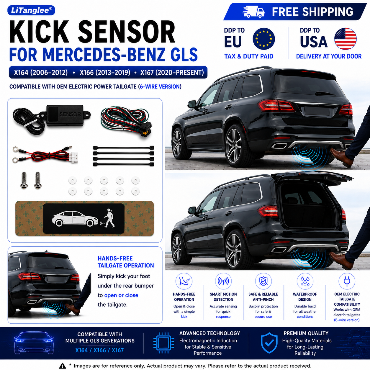 For Mercedes-Benz GLS X164 X166 X167 OEM Electric Power Tailgate Smart Hands-Free Kick Sensor – Foot-Activated Tailgate Opening & Closing System