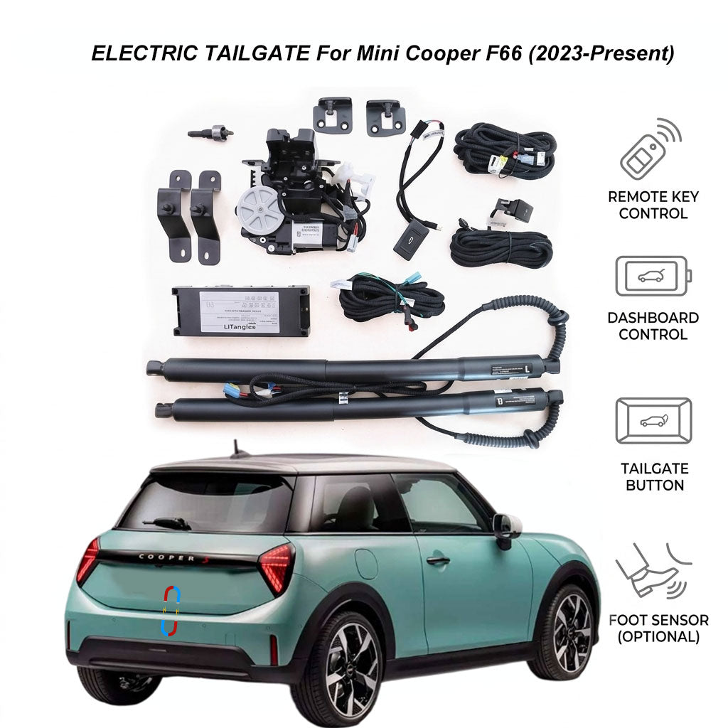 Portón trasero eléctrico para Mini Cooper F66 (2023-Presente) | Abridor de maletero inteligente para Mini 3 puertas Hatch | Certificado CE y FCC