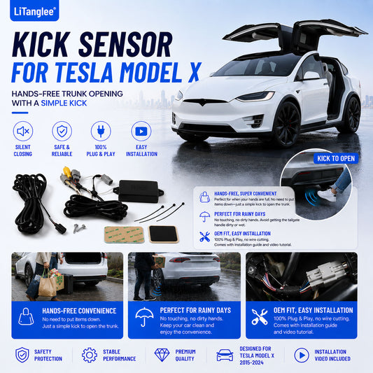 Para Tesla Model X 2015-Ahora Sensor de patada de portón trasero eléctrico manos libres (sincronización inteligente)