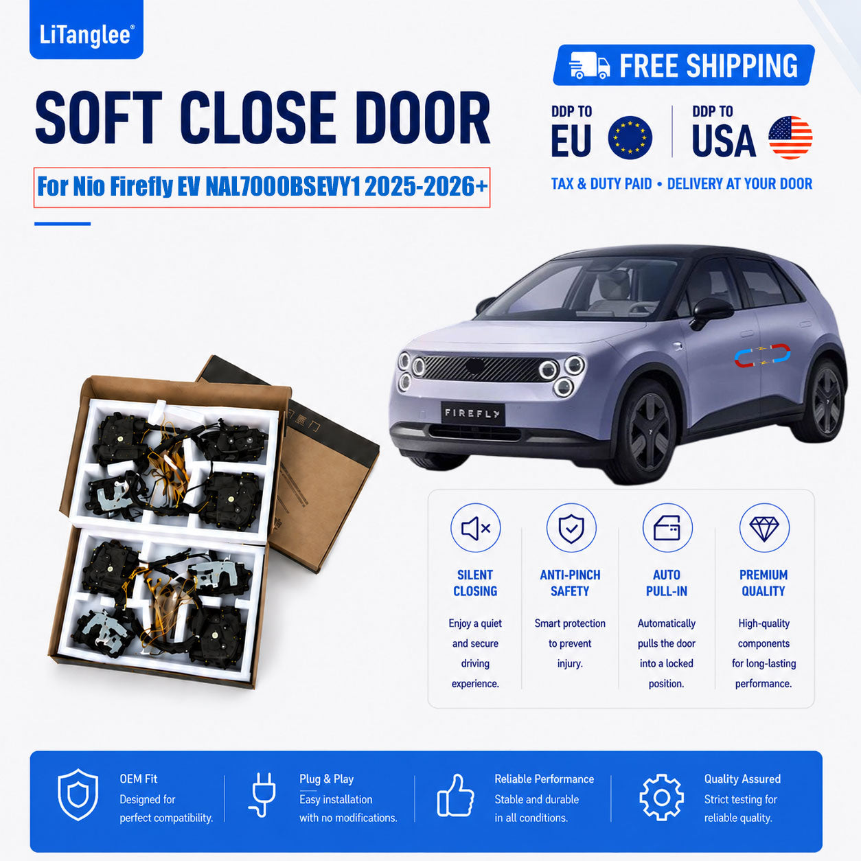 For Nio Firefly EV NAL7000BSEVY1 (2025-2026+) Electric Soft Close Door Upgrade Kit | LiTanglee
