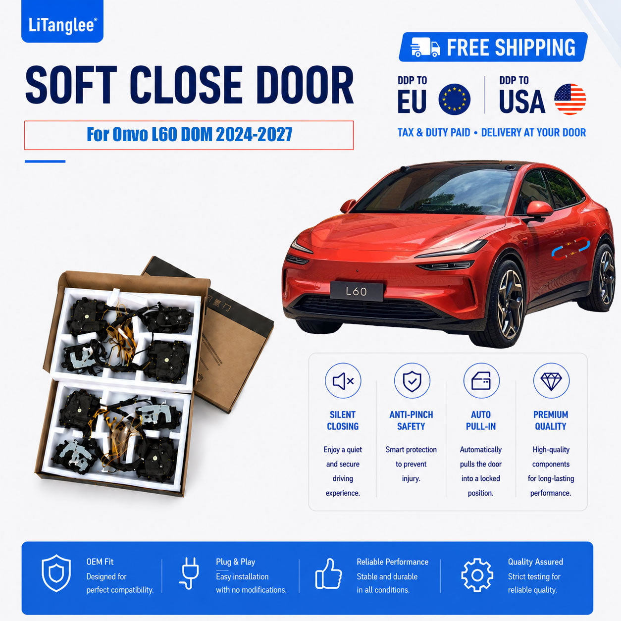 For Onvo L60 DOM (2024-2027) Electric Soft Close Door Upgrade Kit | LiTanglee