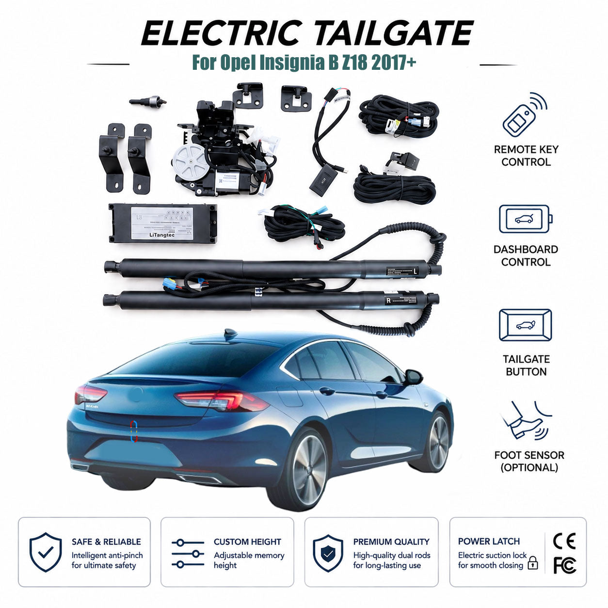 Para Opel Insignia B Z18 2017+ Portón Trasero Eléctrico Automático | Apertura Eléctrica de Maletero | Ajuste OEM y Certificación CE