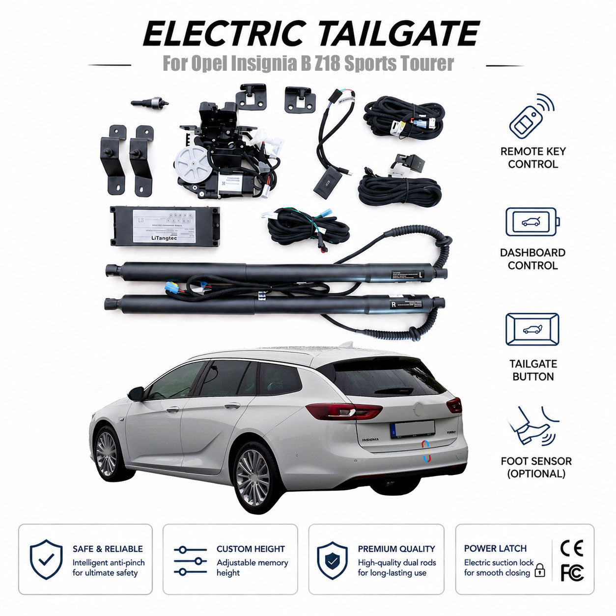 For Opel Insignia B Z18 Sports Tourer 2017+ Automatic Power Tailgate Lift | Electric Trunk Opener | OEM Fit & CE Certified