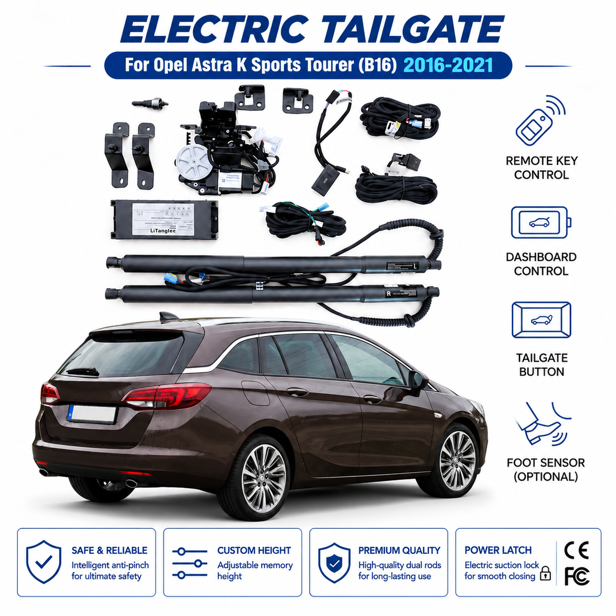 For Opel Astra K Sports Tourer B16 2016-2021 Electric Power Tailgate Liftgate Opening and Closing System with Smart Lift Function
