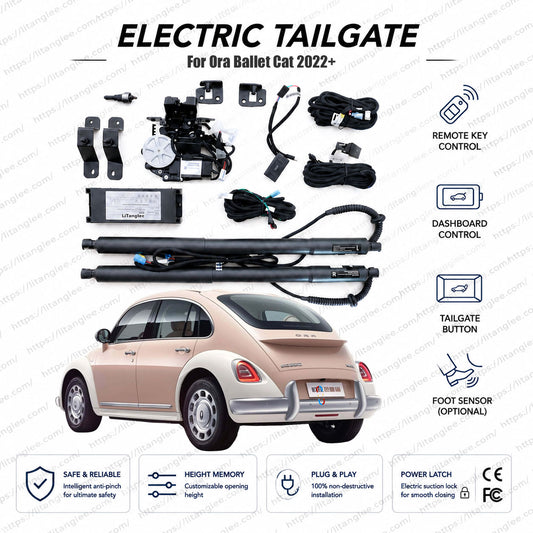 For Ora Ballet Cat 2022-2026 Smart Power Tailgate Lift Kit by LiTanglee® | Electric Trunk Opener with Soft Close | Retro-Style SUV Compatible | CAN-Bus Integrated | Non-Destructive Installation