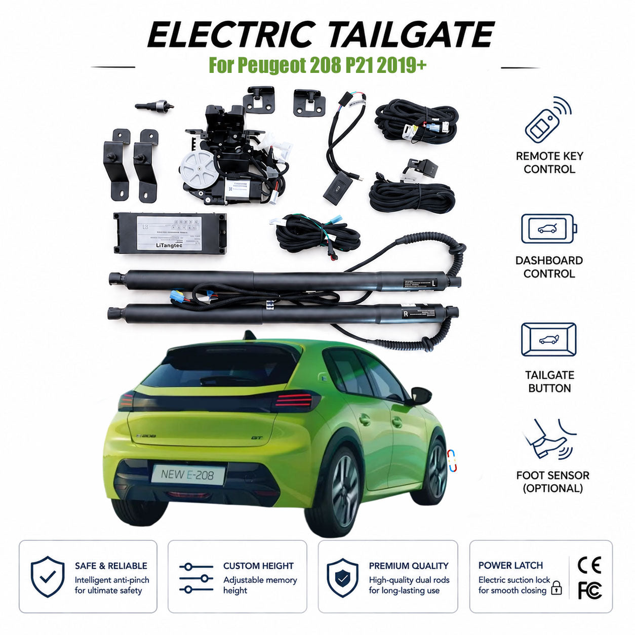 For Peugeot 208 P21 2019+ Automatic Power Tailgate Lift | Electric Trunk Opener | OEM Fit & CE Certified