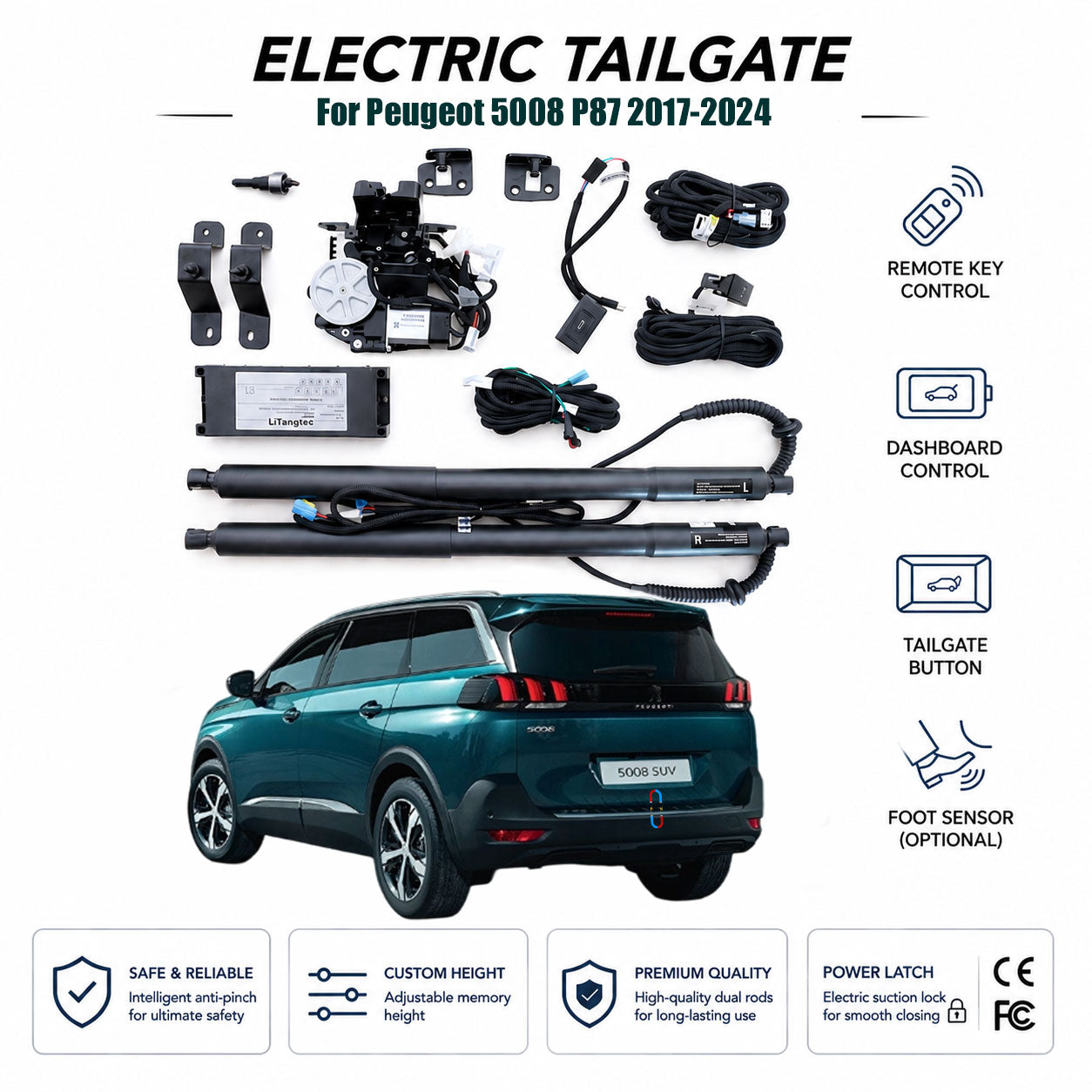 r Peugeot 5008 P87 2017-2024 Automatic Power Tailgate Lift | Electric Trunk Opener | OEM Fit & CE Certified