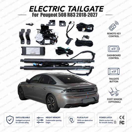 For Peugeot 508 R83 2018-2026 Power Tailgate Lift Kit | Smart Electric Trunk Opener | 2nd Gen | 5-Door Liftback | Dual Struts | OEM Fit & CE Certified