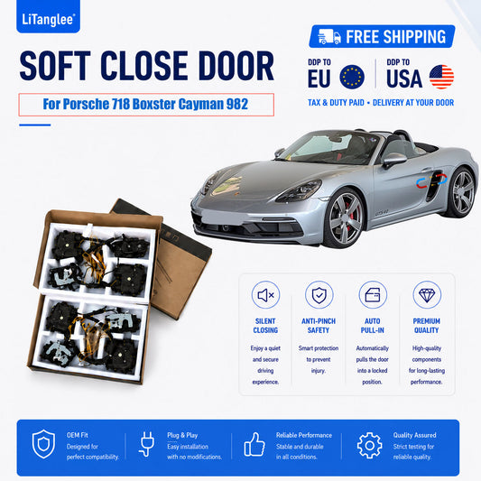 For Porsche 718 Boxster Cayman 982 (2016-2026) Electric Soft Close Door Kit | LiTanglee