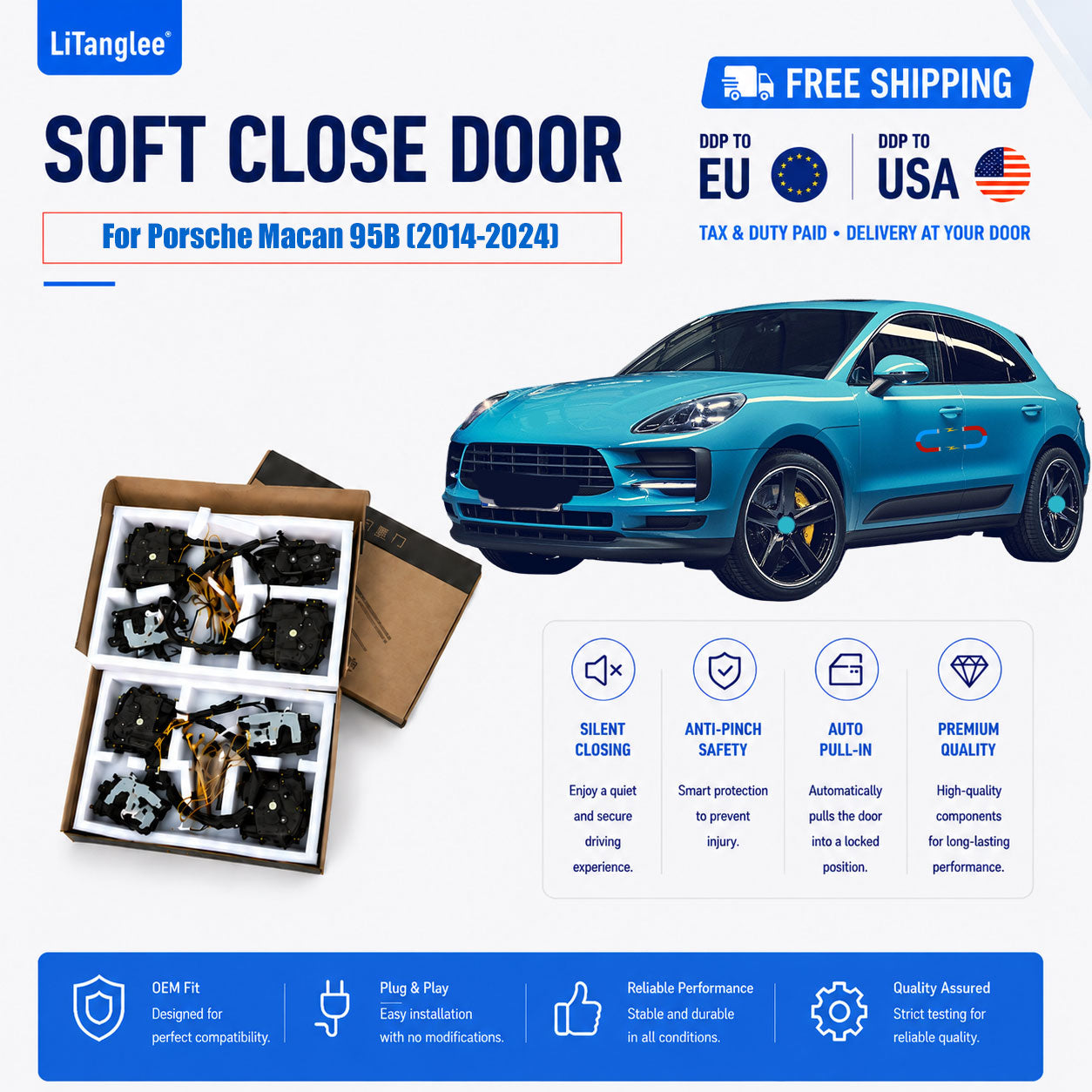For Porsche Macan 95B (2014-2024) |Electric Soft Close Door Upgrade Kit  LiTanglee