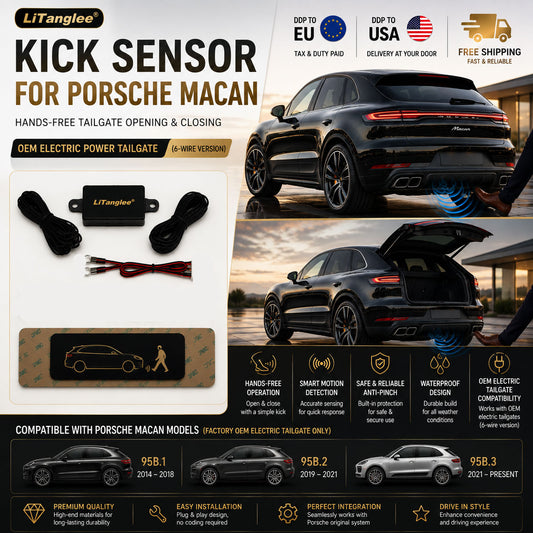 For Porsche Macan 95B.1 95B.2 95B.3 OEM Electric Power Tailgate Smart Hands-Free Kick Sensor – Foot-Activated Trunk Opening & Closing System