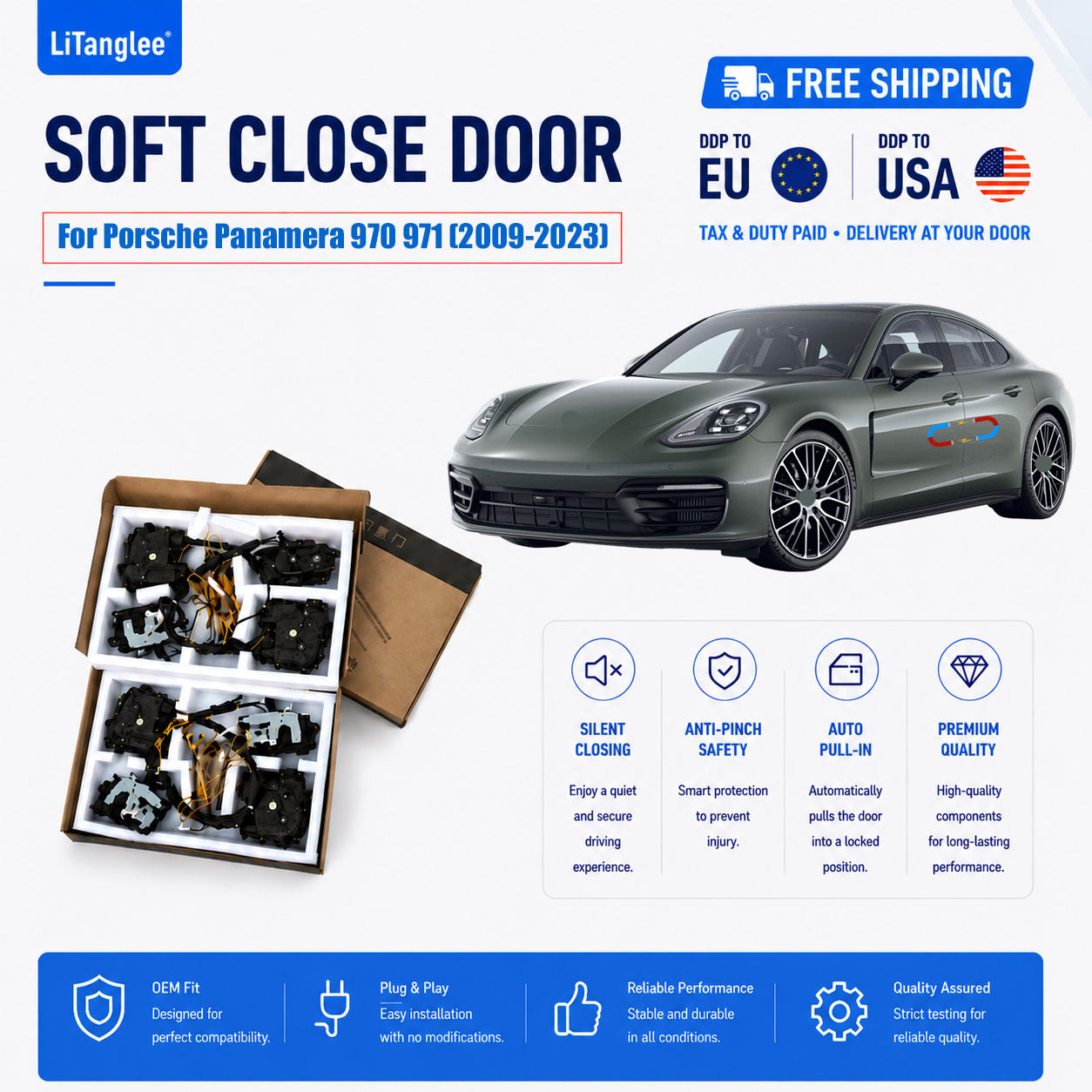 For Porsche Panamera 970 971 (2009-2023) Electric Soft Close Door Kit | LiTanglee