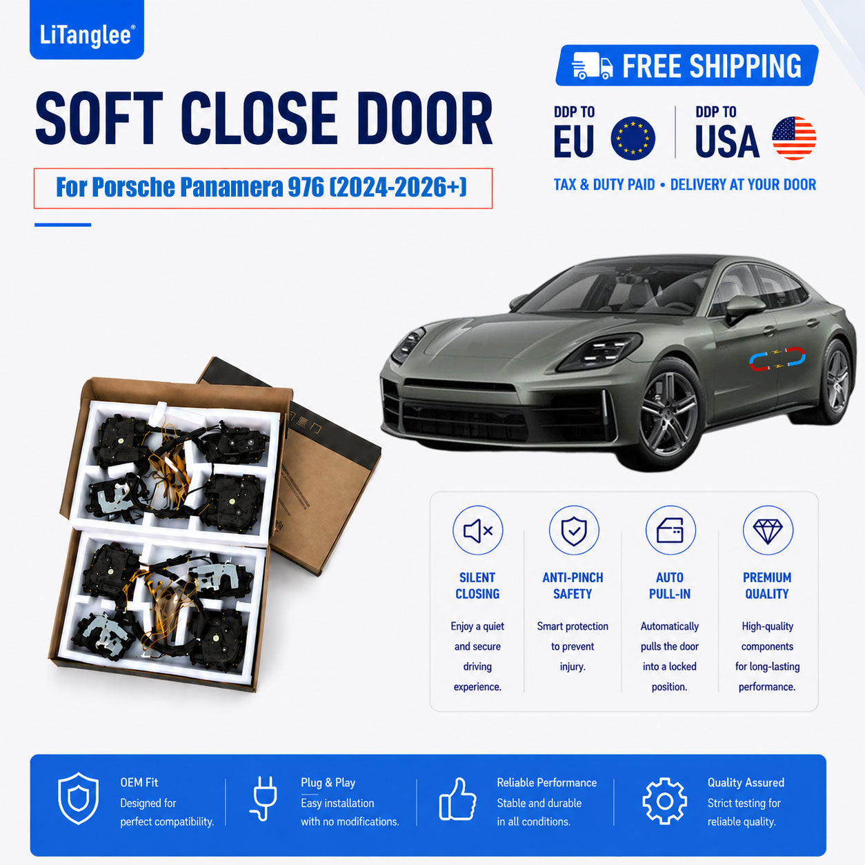For Porsche Panamera 976 (2024-2026+) Electric Soft Close Door Kit | LiTanglee