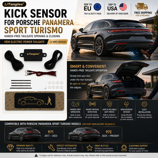 For Porsche Panamera Sport Turismo 971 972 OEM Electric Power Tailgate Smart Hands-Free Kick Sensor – Foot-Activated Trunk Opening & Closing System