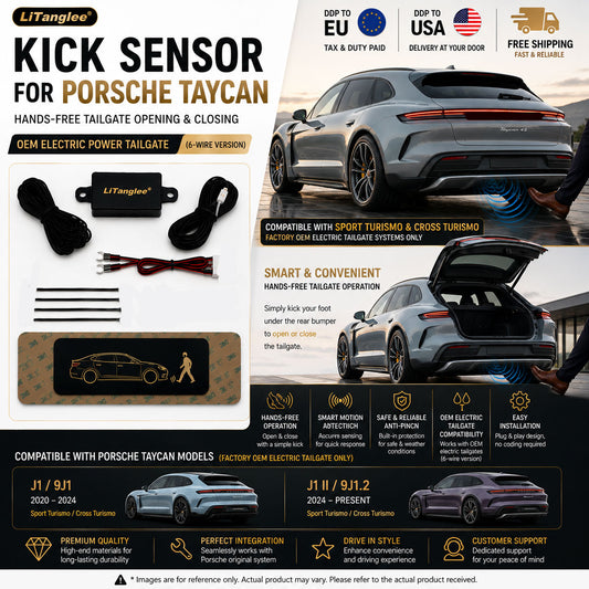 For Porsche Taycan J1 9J1 J1 II 9J1.2 OEM Electric Power Tailgate Smart Hands-Free Kick Sensor – Foot-Activated Trunk Opening & Closing System