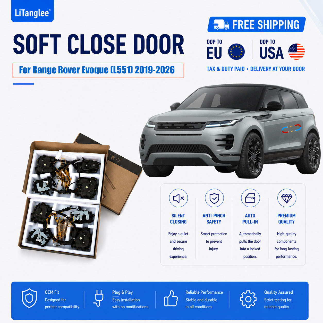 For Range Rover Evoque (L551) 2019-2026 Premium Electric Soft Close Door Upgrade Kit