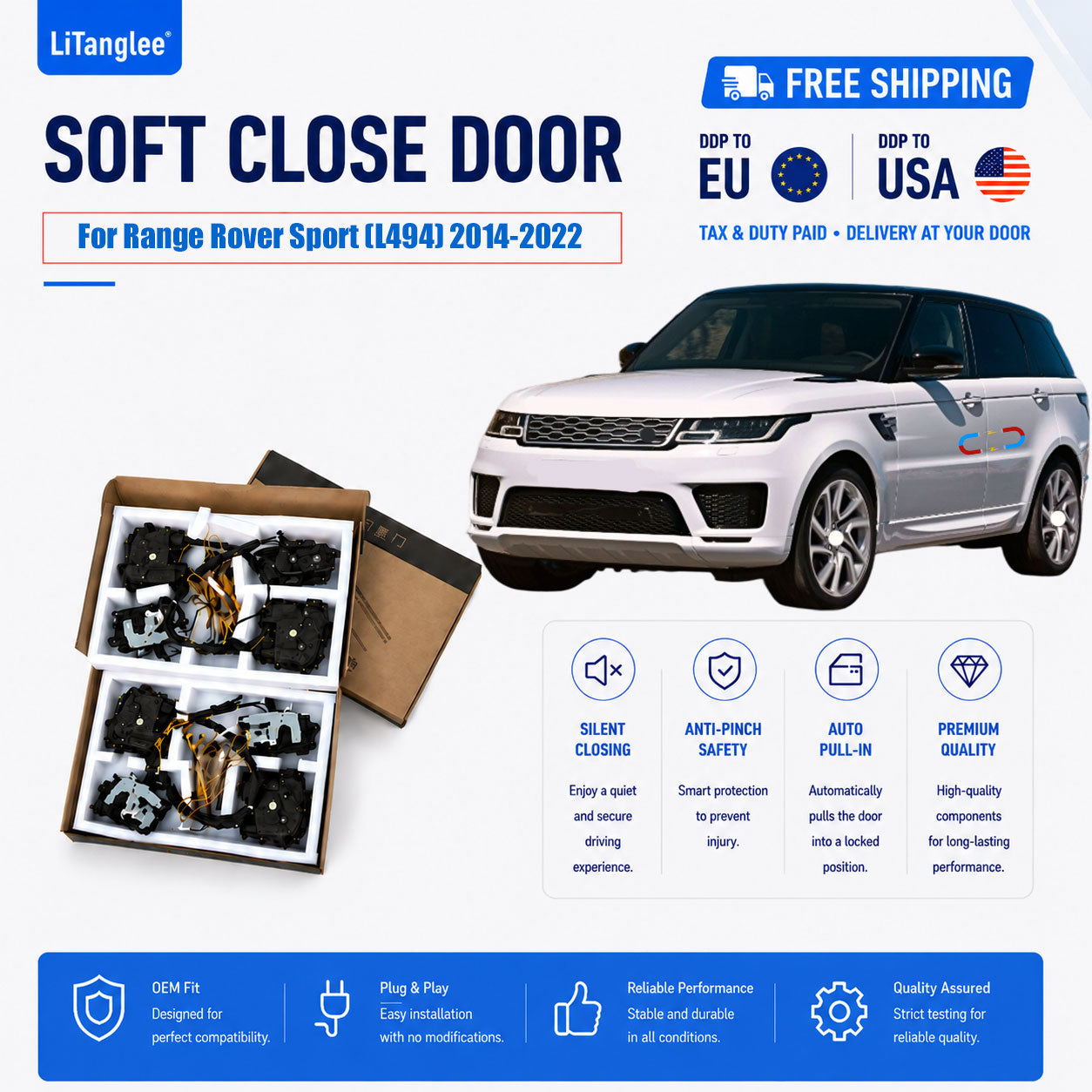 For Range Rover Sport (L494) 2014-2022 Premium Electric Soft Close Door Upgrade Kit