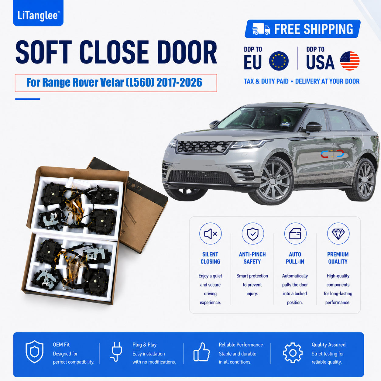 For Range Rover Velar (L560) 2017-2026 Premium Electric Soft Close Door Upgrade Kit