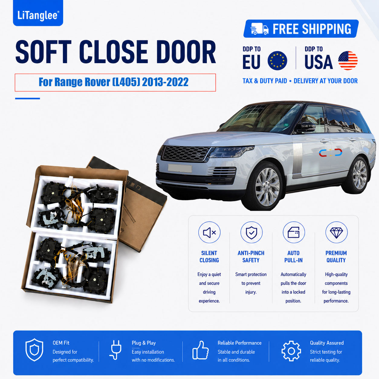 For Range Rover (L405) 2013-2022 Premium Electric Soft Close Door Upgrade Kit