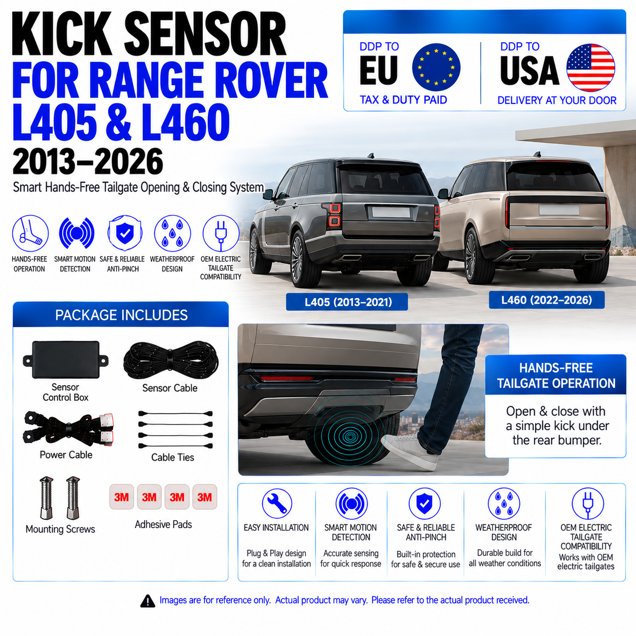 For Land Rover Range Rover L405 L460 (2013-Present) Electric Power Tailgate Kick Sensor | Smart Hands-Free Trunk Opener