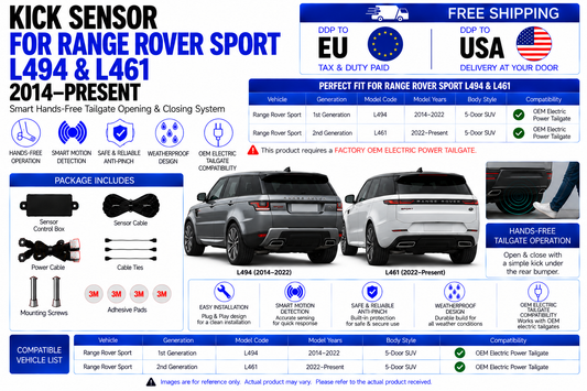 For Land Rover Range Rover Sport L494 L461 (2014-Present) Electric Power Tailgate Kick Sensor | Smart Hands-Free Trunk Opener