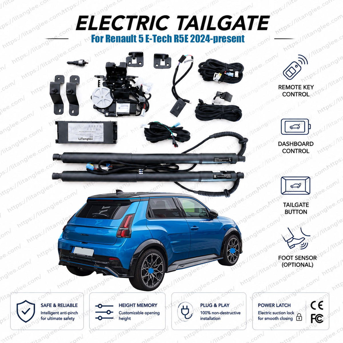 For Renault 5 E-Tech R5E 2024-present Electric Power Tailgate Liftgate Kit Smart Automatic Trunk Opening and Closing System