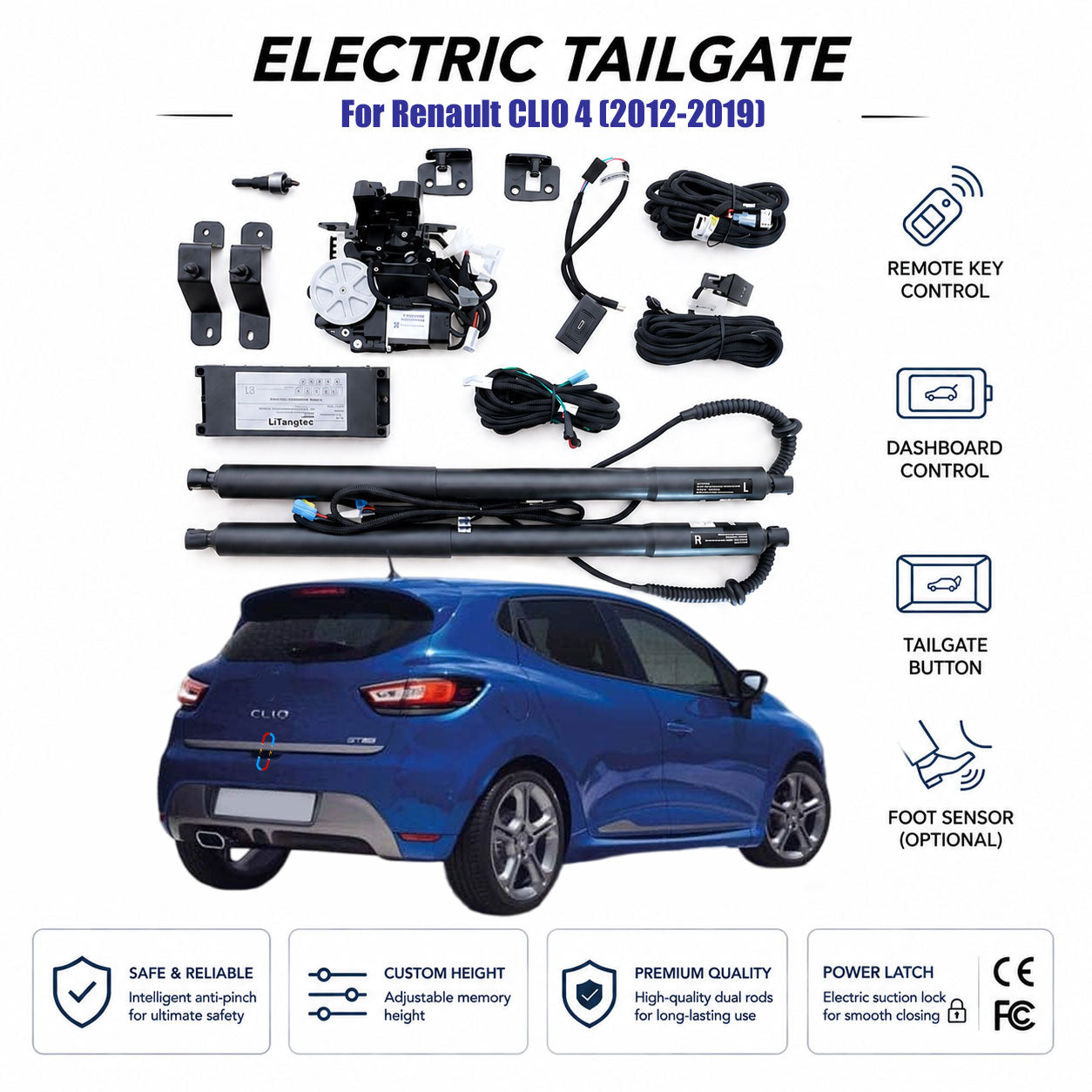 Elektrische Heckklappenöffnung für Renault CLIO 4 (2012–2019) | Intelligentes Schrägheck-Kofferraum-Upgrade | CE- und FCC-zertifiziert