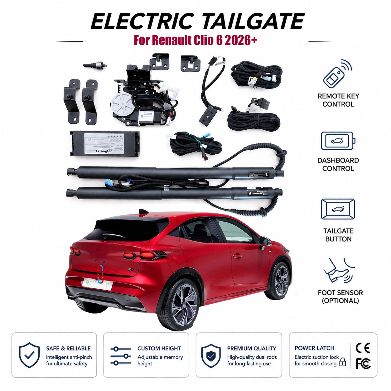 For Renault Clio 6 2026+ Automatic Power Tailgate Lift Kit | Electric Trunk Opener | Ultra-Silent | OEM Fit & CE Certified