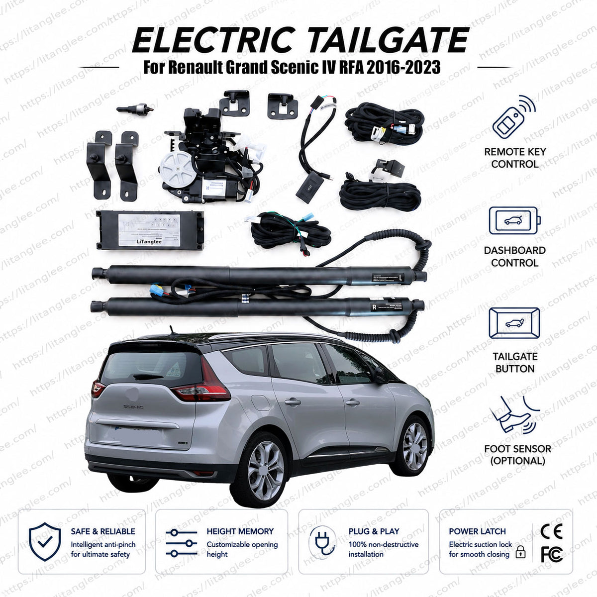 For Renault Grand Scenic IV RFA 2016-2023 Electric Power Tailgate Liftgate Kit Smart Automatic Trunk Opening and Closing System