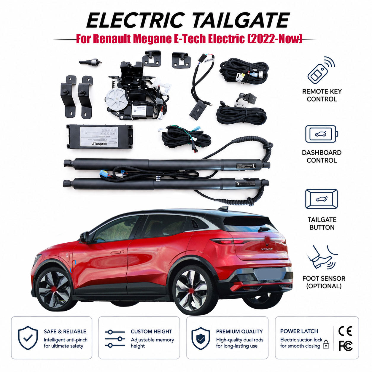 Elektrische Heckklappenöffnung für Renault Megane E-Tech Electric (ab 2022) | Intelligentes EV-Kofferraum-Upgrade | CE- & FCC-zertifiziert