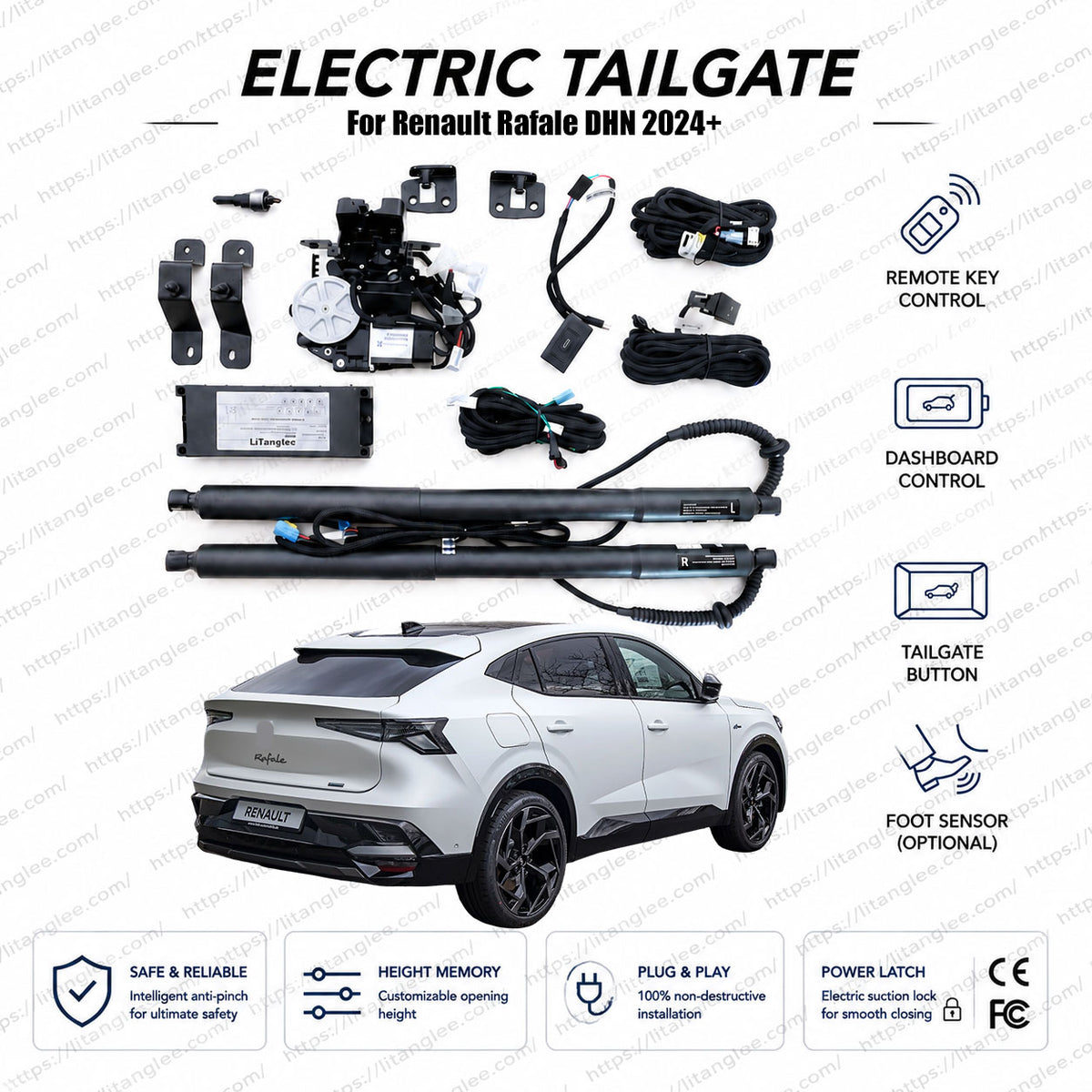 For Renault Rafale DHN 2024-present Electric Power Tailgate Liftgate Kit Smart Automatic Trunk Opening and Closing System
