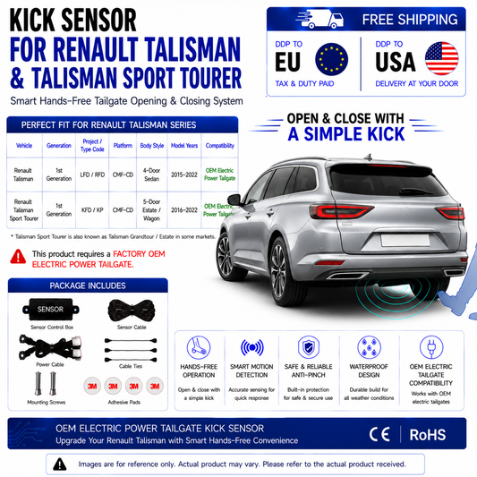 For Renault Talisman LFD KFD & Talisman Sport Tourer OEM Electric Power Tailgate Smart Hands-Free Kick Sensor – Foot-Activated Tailgate Opening & Closing System