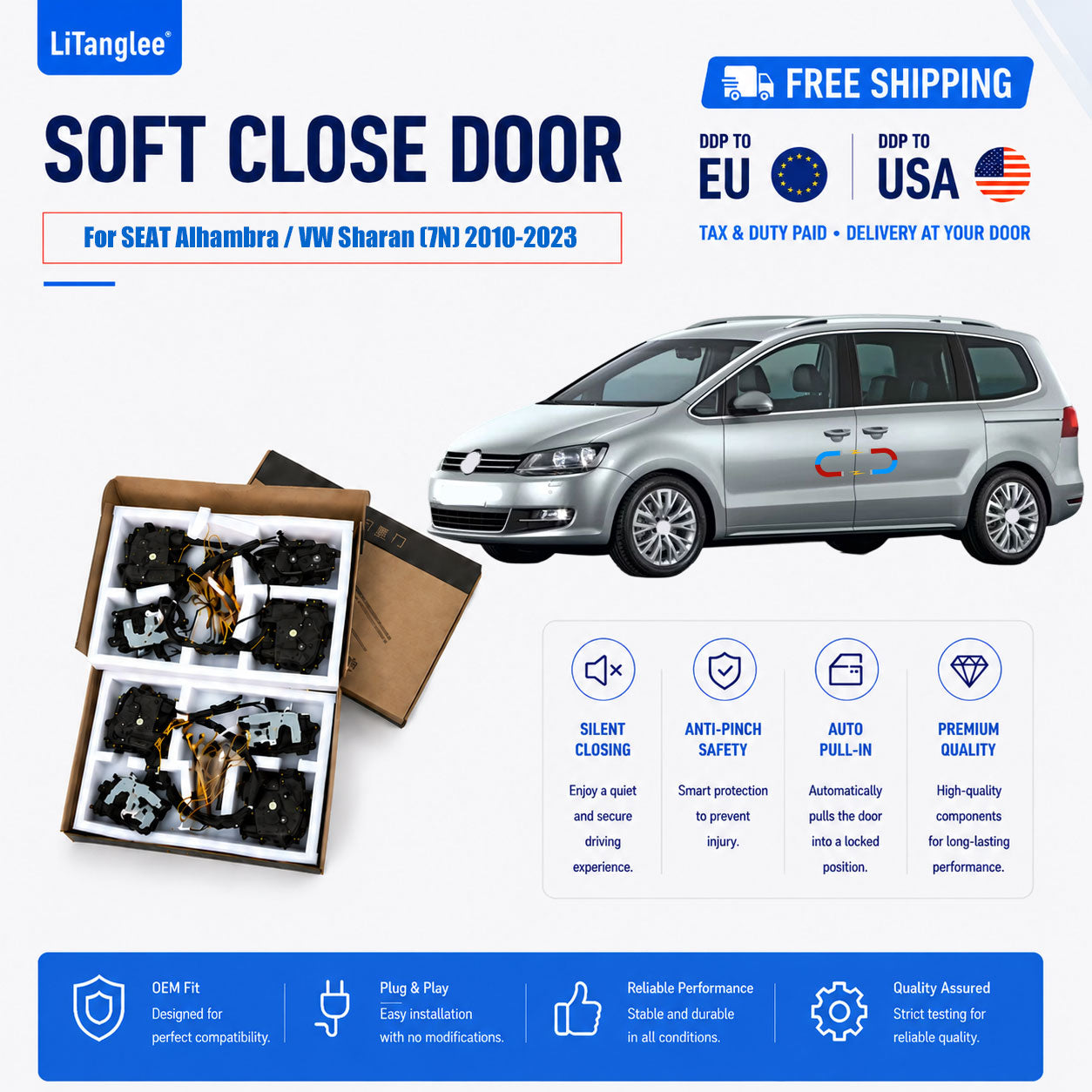 For SEAT Alhambra / VW Sharan (7N) 2010-2022 Premium Electric Suction Door Kit