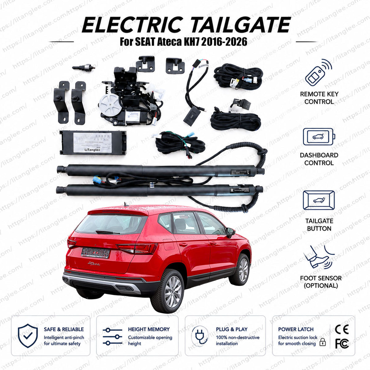 For SEAT Ateca KH7 2016-2026 Electric Power Tailgate Liftgate Kit Smart Automatic Trunk Opening and Closing System