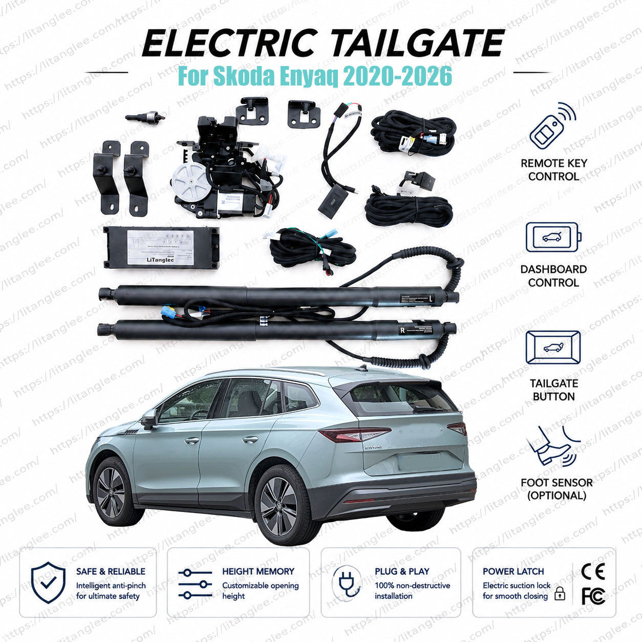 Für Skoda Enyaq iV 2020–2026 Elektrische Heckklappe | Smart Electric Trunk Opener | MEB EV Plattform | SUV | Zwei Gasdruckfedern | Ultra-leise | OEM Passform & CE-Zertifiziert