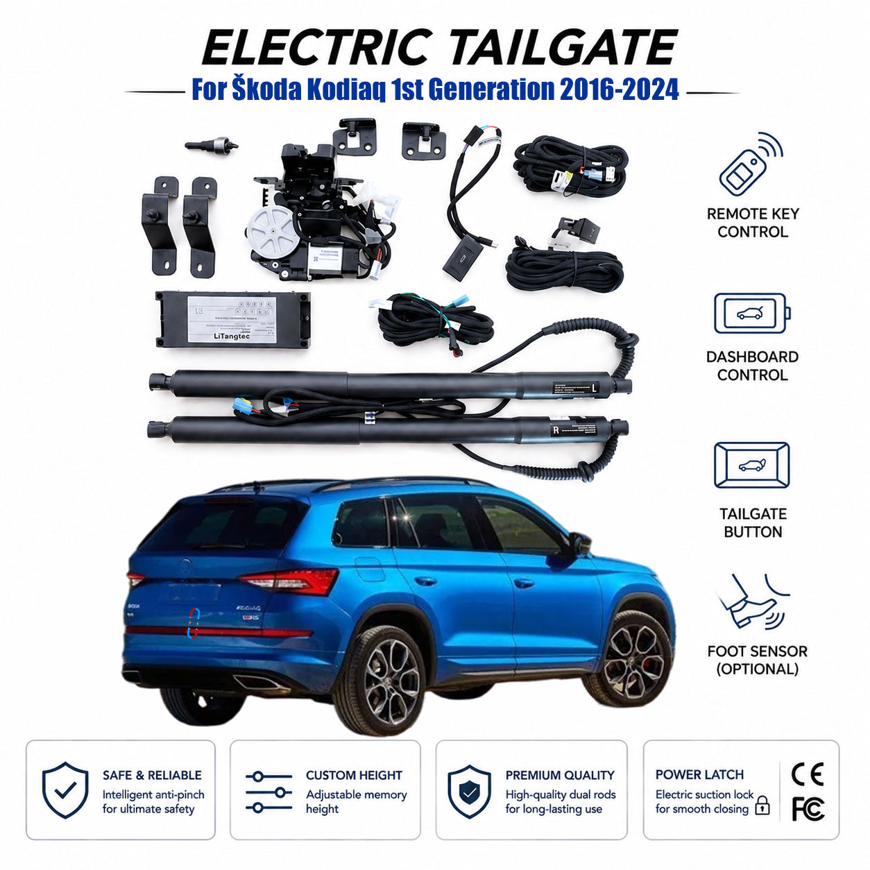 For Škoda Kodiaq 1st Generation 2016-2024 Automatic Power Tailgate Lift Kit | Electric Trunk Opener | Ultra-Silent | OEM Fit & CE Certified