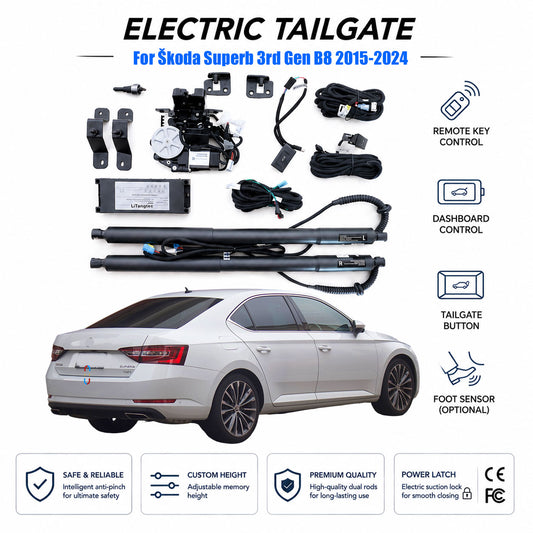 For Škoda Superb 3rd Gen B8 2015-2024 Automatic Power Tailgate Lift Kit | Electric Trunk Opener | Ultra-Silent | OEM Fit & CE Certified