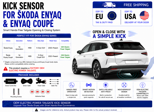 For Škoda Enyaq & Enyaq Coupé OEM Electric Power Tailgate Smart Hands-Free Kick Sensor – Foot-Activated Tailgate Opening & Closing System