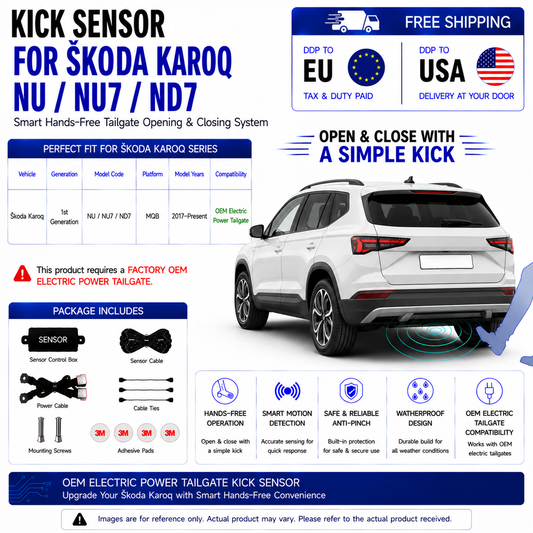 For Škoda Karoq NU NU7 ND7 OEM Electric Power Tailgate Smart Hands-Free Kick Sensor – Foot-Activated Tailgate Opening & Closing System