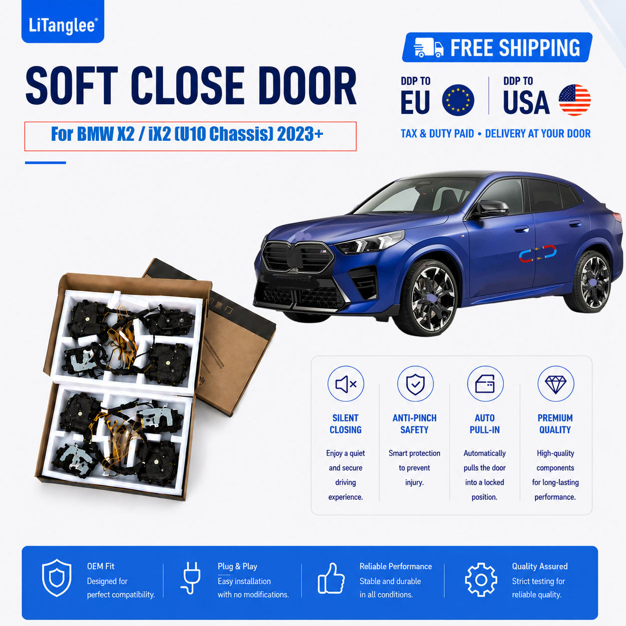 For BMW X2 / iX2 (U10 Chassis) Premium Soft-Close Electric Suction Doors (LHD & RHD)