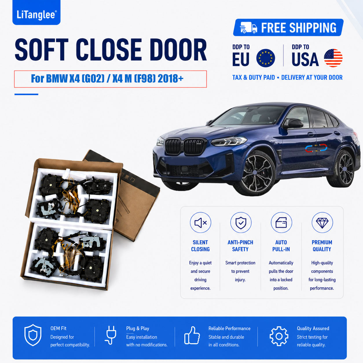 For BMW X4 (G02) / X4 M (F98) Premium Soft-Close Electric Suction Doors (LHD & RHD)