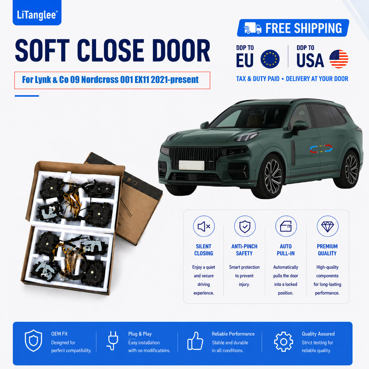 For Lynk & Co 09 / Nordcross 001 (SPA Platform) Premium Soft-Close Electric Suction Doors (LHD & RHD)