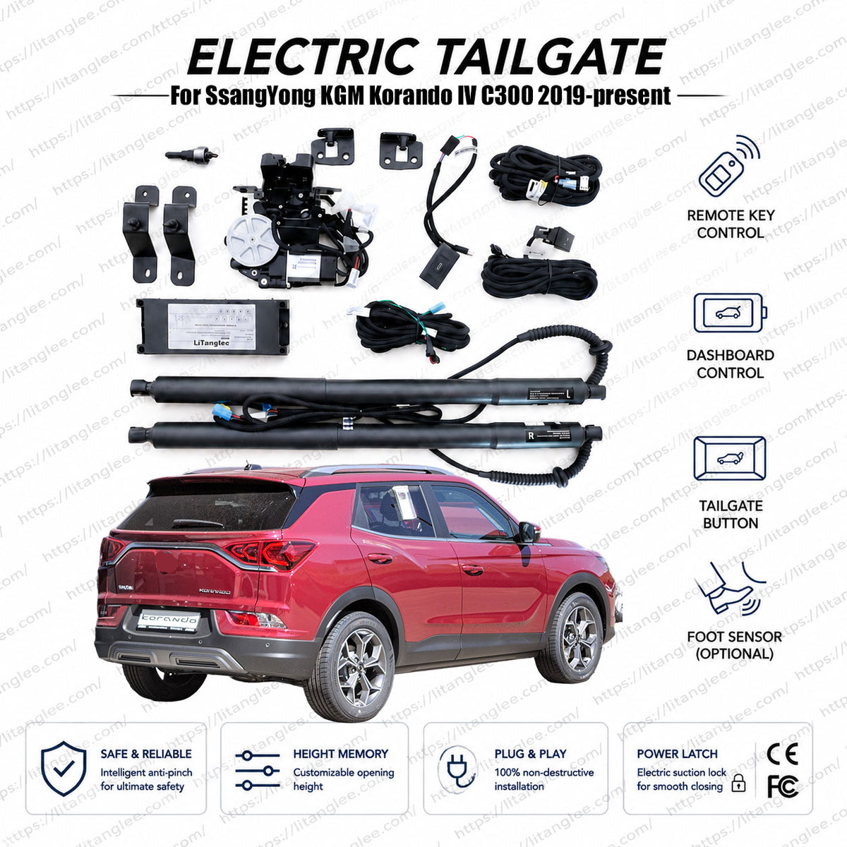 For SsangYong KGM Korando IV C300 2019-present Electric Power Tailgate Liftgate Kit Smart Automatic Trunk Opening and Closing System