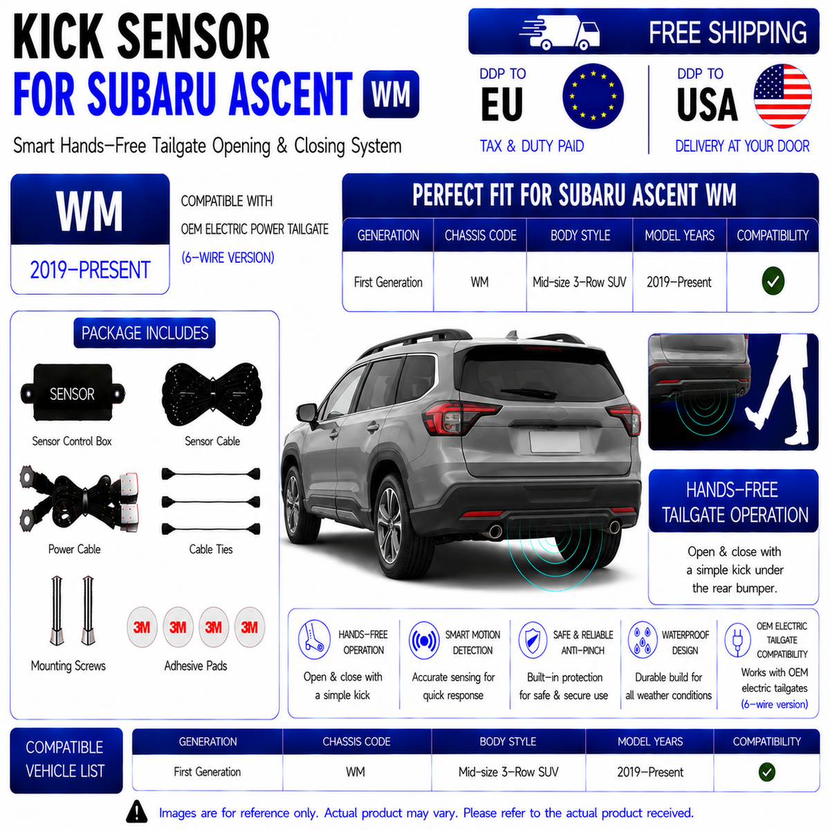 For Subaru Ascent WM OEM Electric Power Tailgate Smart Hands-Free Kick Sensor – Foot-Activated Tailgate Opening & Closing System