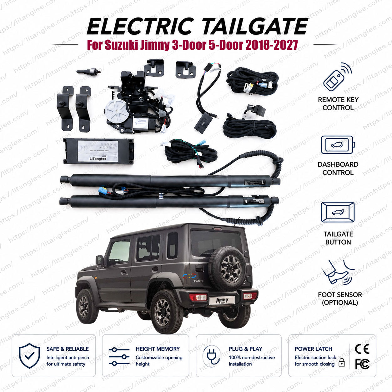 For Suzuki Jimny 3-Door 5-Door 2018-2026 Power Tailgate Lift Kit | Smart Electric Side-Opening Trunk Opener | JB74 JB64 JC74 | OEM Fit & CE Certified