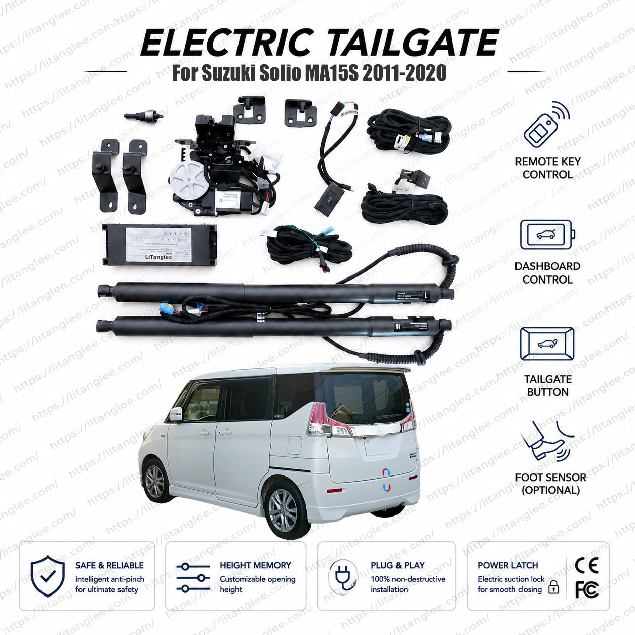 Für Suzuki Solio MA15S 2011-2015 Elektrische Heckklappe | Smarter Kofferraumöffner | 2. Gen | Mini MPV Kombi | Dual-Dämpfer | OEM-Passform & CE-zertifiziert