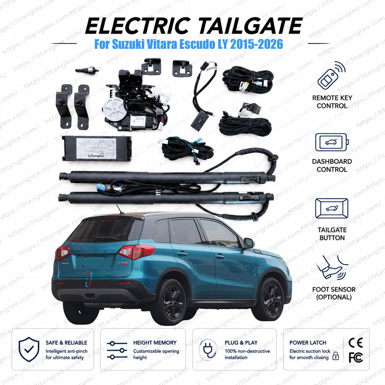 For Suzuki Vitara Escudo LY 2015-2026 Power Tailgate Lift Kit | Smart Electric Trunk Opener | 4th Gen | Compact SUV | Dual Struts | OEM Fit & CE Certified