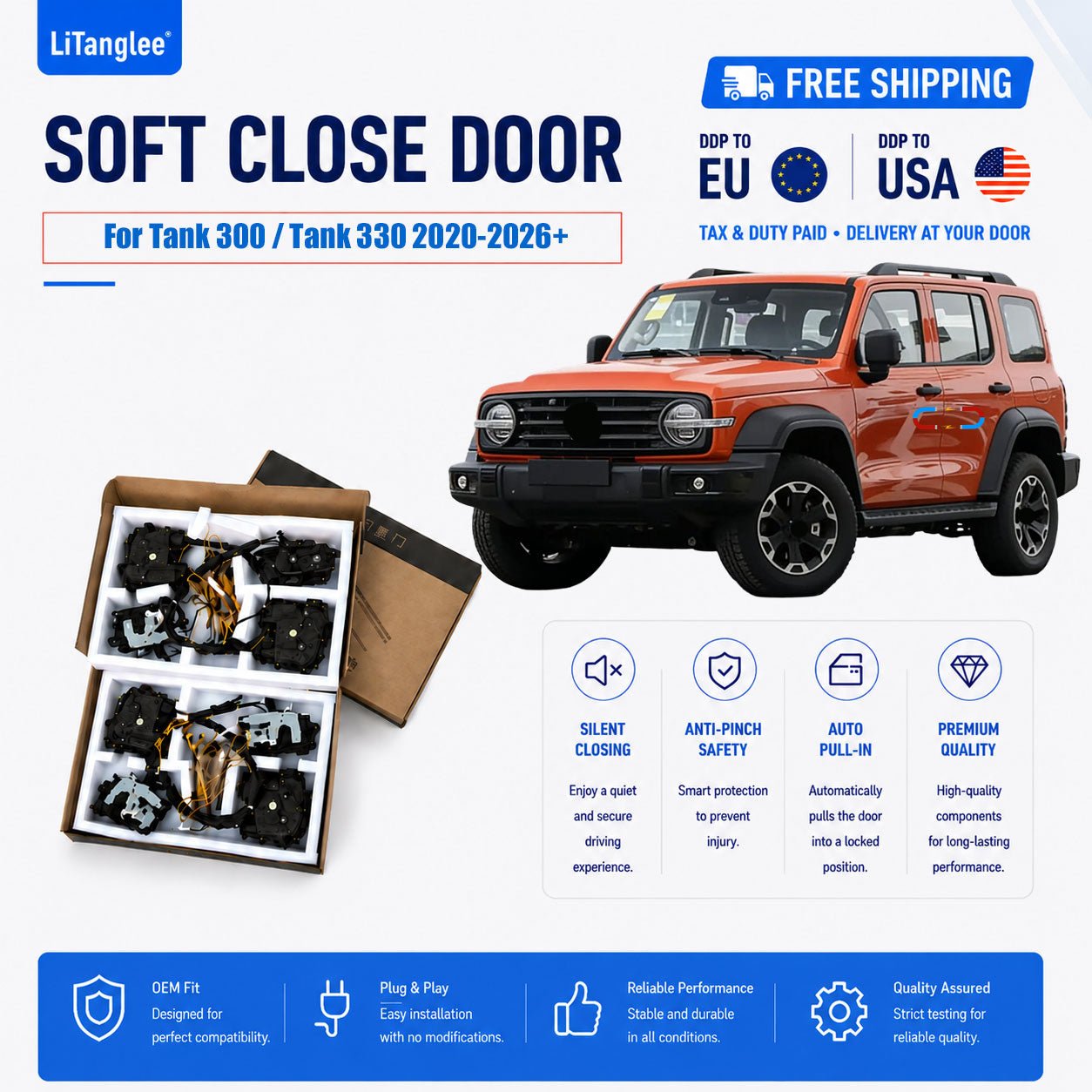 For Tank 300 / Tank 330 (2020-2026+) Electric Soft Close Door Upgrade Kit| LiTanglee