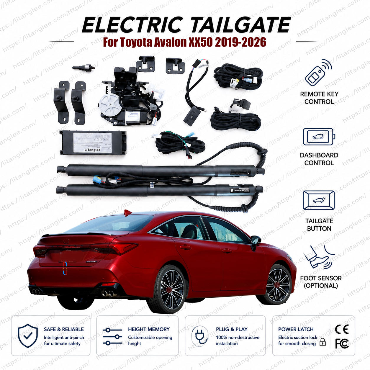 Für Toyota Avalon XX50 2019–2026 Automatisches elektrisches Heckklappen-Hebekit | Intelligenter elektrischer Kofferraumöffner | Ultra-leise | OEM-Passform & CE-zertifiziert