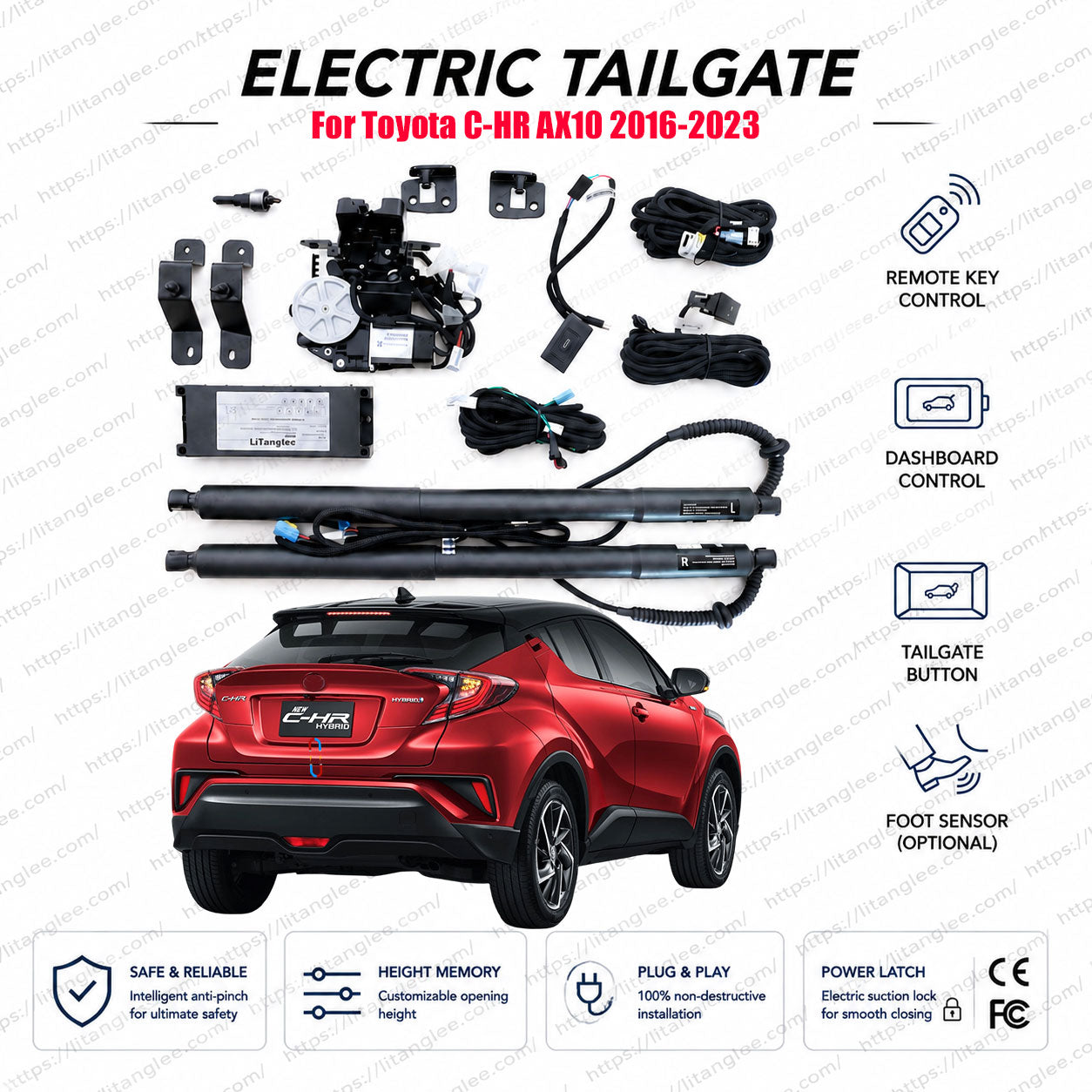 For Toyota C-HR AX10 2016-2023 Power Tailgate Lift Kit | Smart Electric Trunk Opener | Hybrid | Ultra-Silent | OEM Fit & CE Certified